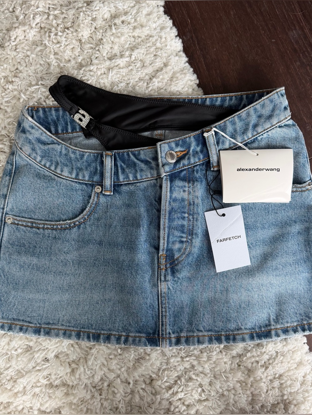 Alexander Wang Bikini Strap Denim Mini Skirt